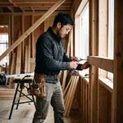 Stair framing photographed on one of Sam Okafor’s jobs