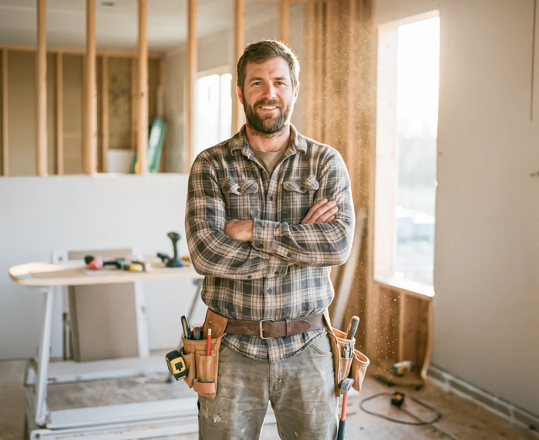 A carpenter on a Toronto job site