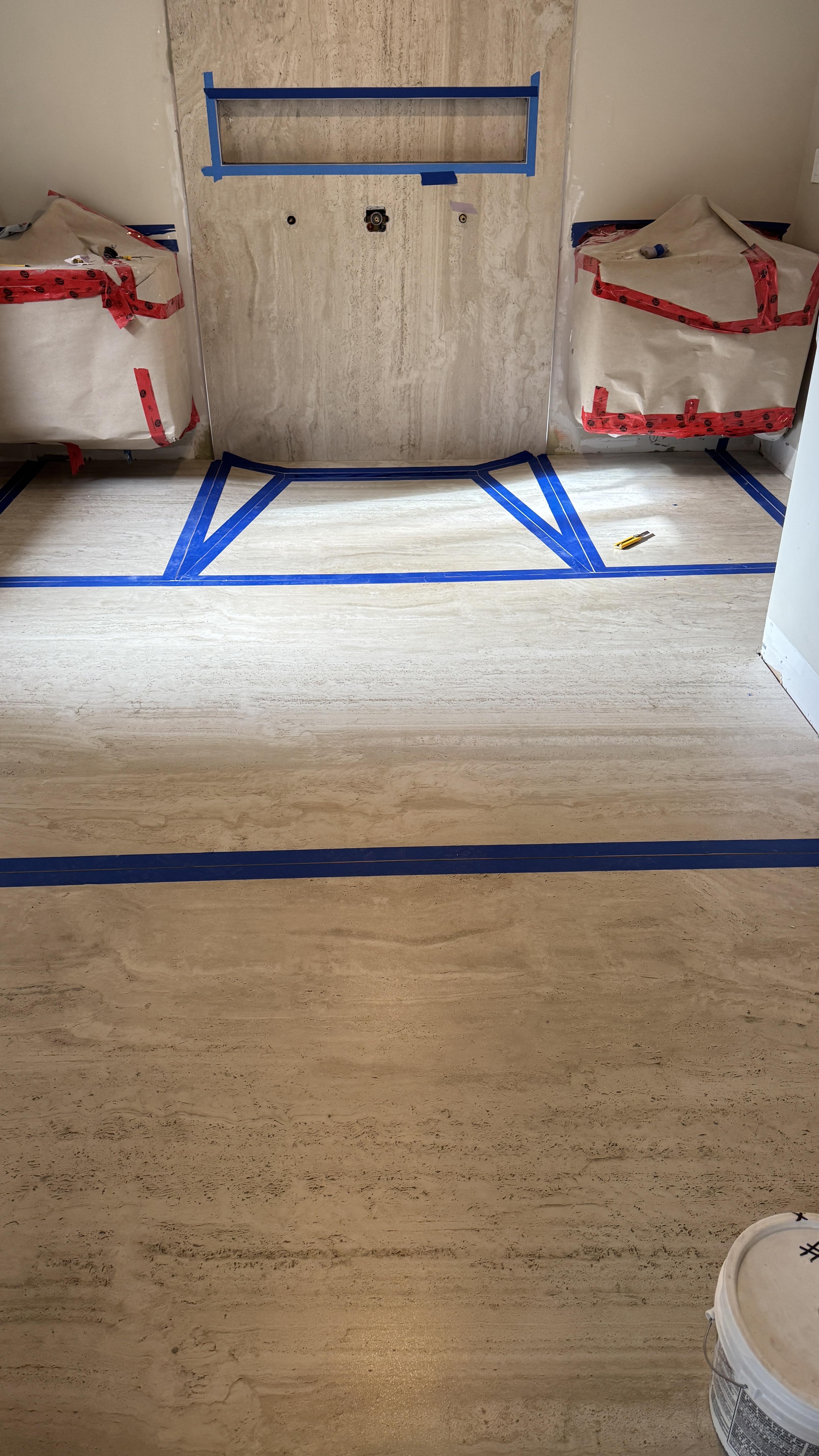 Luxury Travertine Walk-In Shower Installation