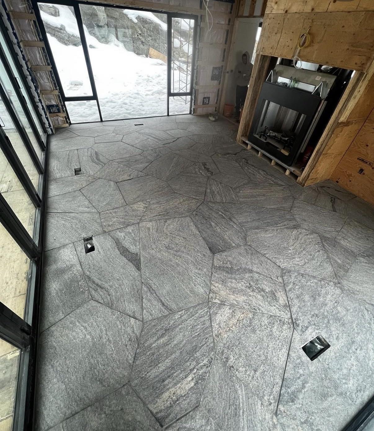 Interior granite flooring installation