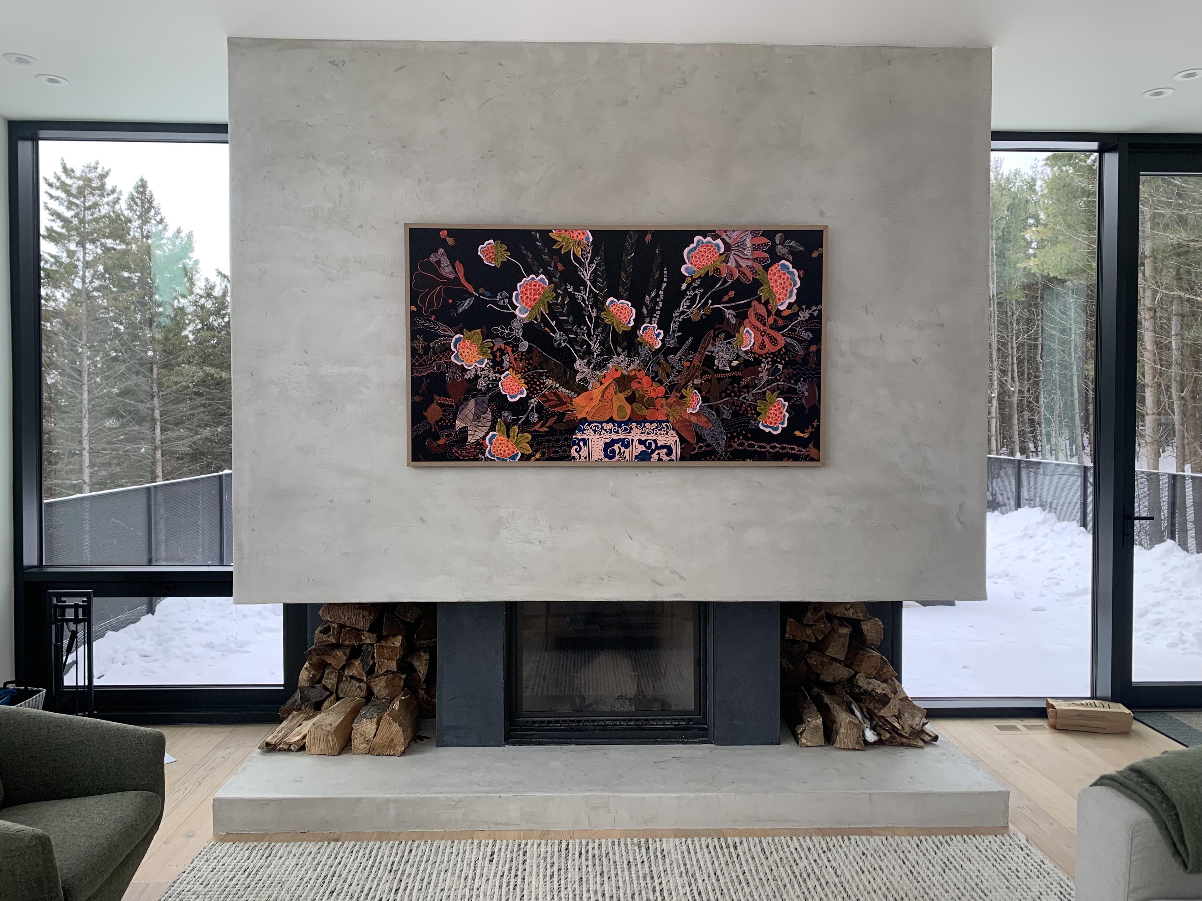 Seamless Fireplace in Microcement